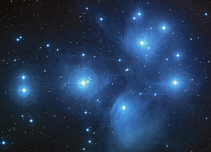 photograph of star cluster forming the Pleiades 