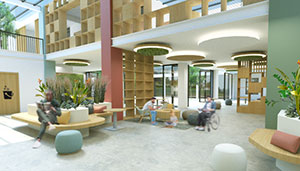 rendering of indoor living space