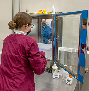 person working in lab