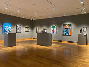 art gallery with exhibits