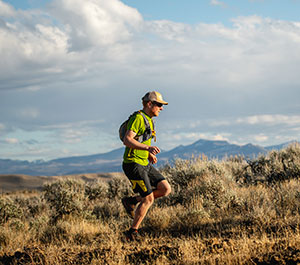 man running on hill