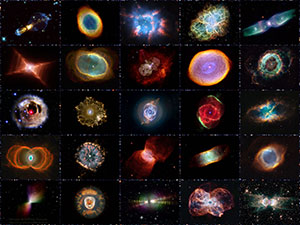grid of pictures of nebulae