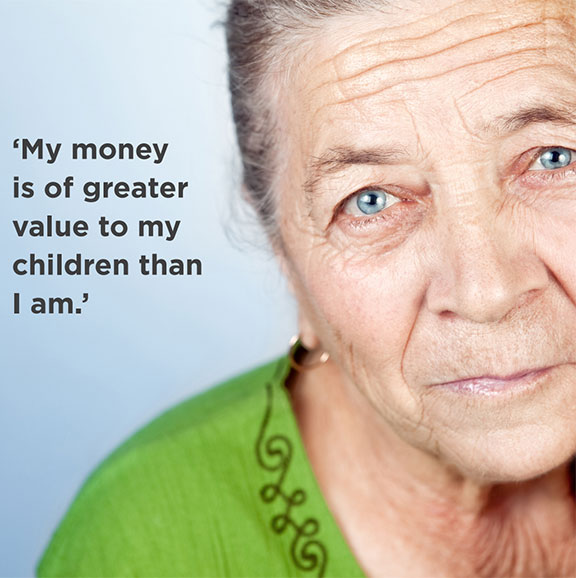 My money is of greater value to my children than I am.