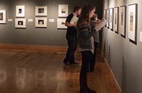 UW students spend time in the teaching gallery at the UW Art Museum as part of their coursework.