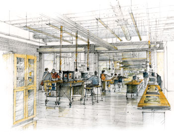 artist's conception of makerspace area