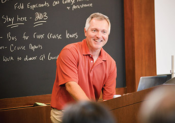 man in front of a classroom