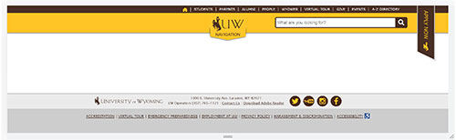 A screenshot of the UW branded site
