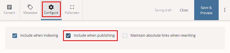 Make sure the include when publishing box is checked in the page's configure options