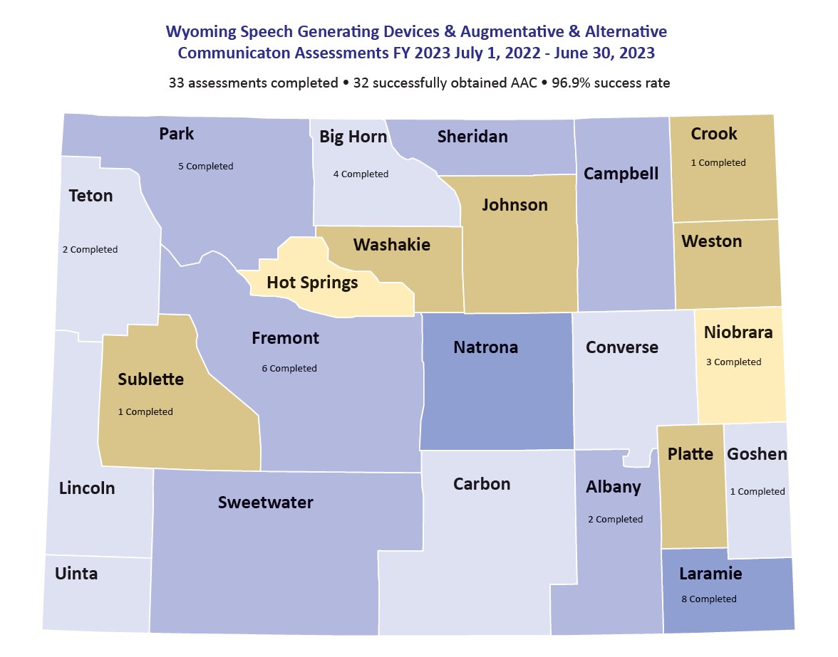 Wyoming county map showing compelted assessments