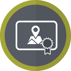 Certificate icon with map