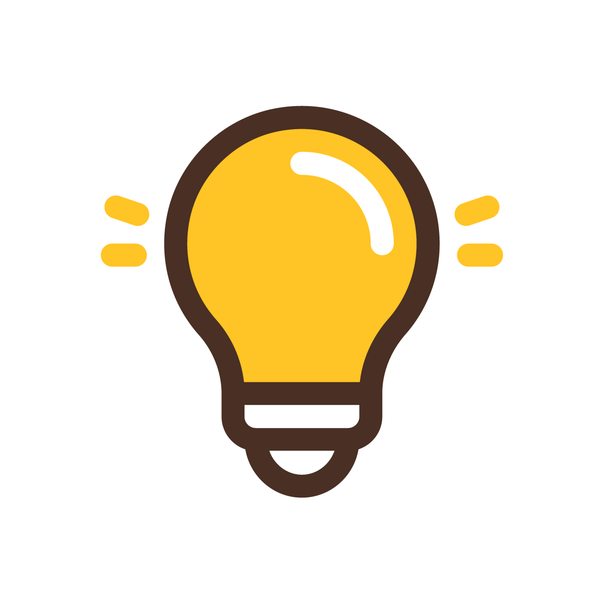 Brown and gold lightbulb graphic