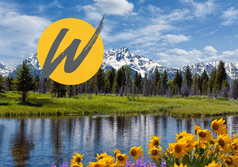 Wyoming Landscape with the WIND logo