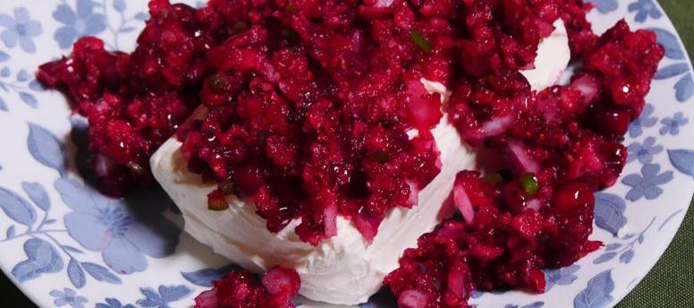 cranberry salsa with creamcheese