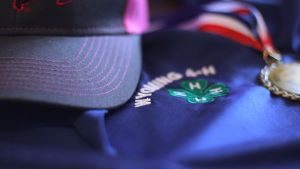 close up of hat and 4-H shirt