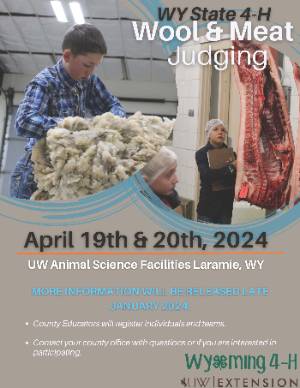 closeup of 2024 Meats and Wool Judging flyer