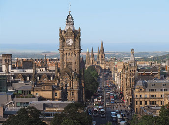 view of buildings in Edinburgh, Scotland