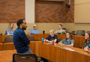 Faculty member teaching a class