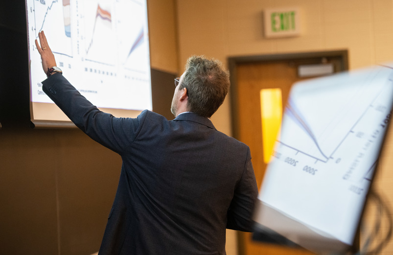 Faculty member teaching a class