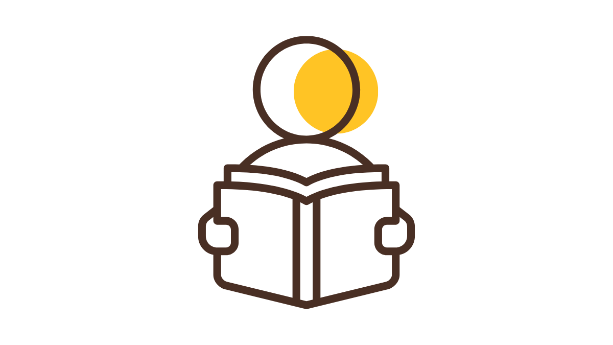 An icon of a person reading