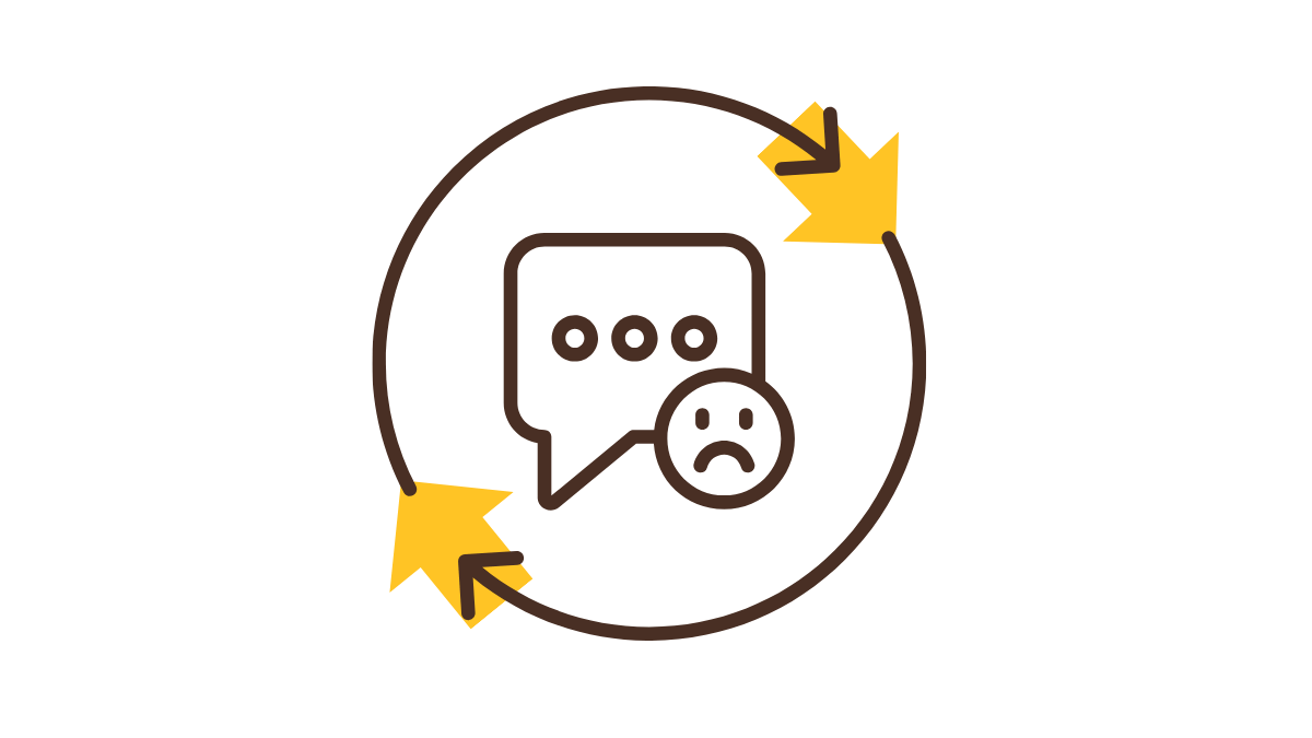 An icon depicting a complaint circle