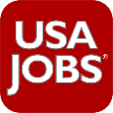 usajobs logo - red and white