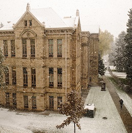 Old Main building in the winter