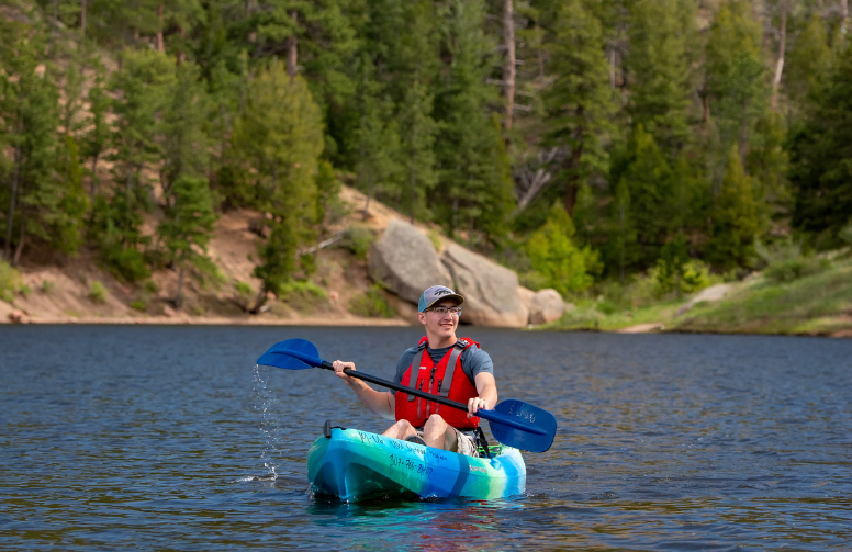 Student kayaking 