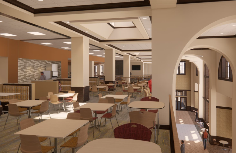 rendering of the completed dining spaces