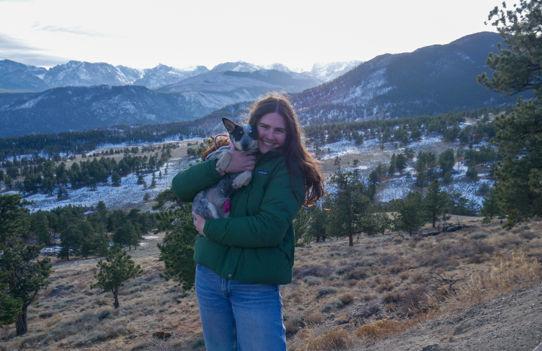 Cameron and her dog out on the trials