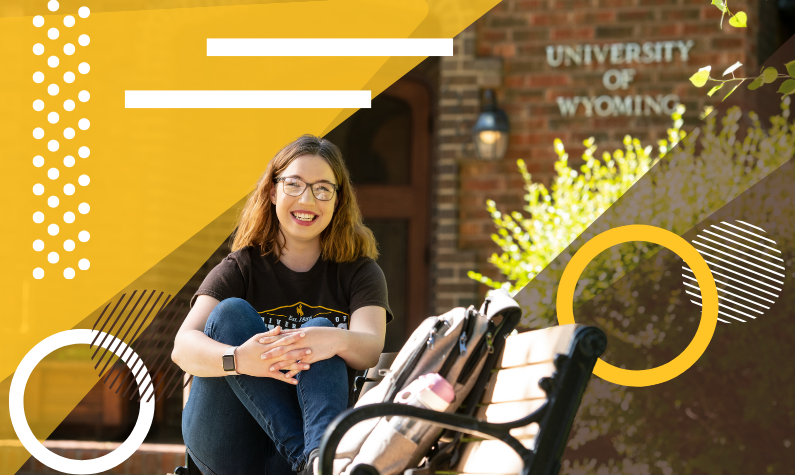 uw student on a bench