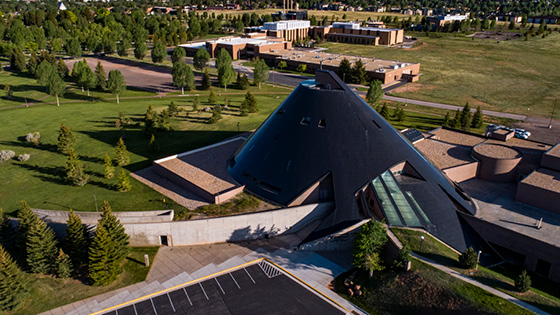 An Aerial shot of the American Heritage Center