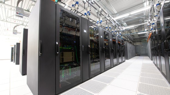 Photo inside the NCAR Wyoming Supercomputing Center (NWSC)