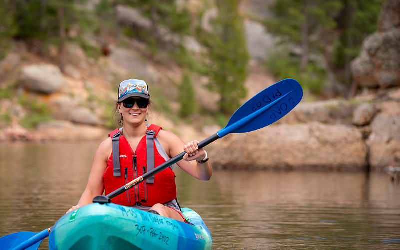 Woman kayaking