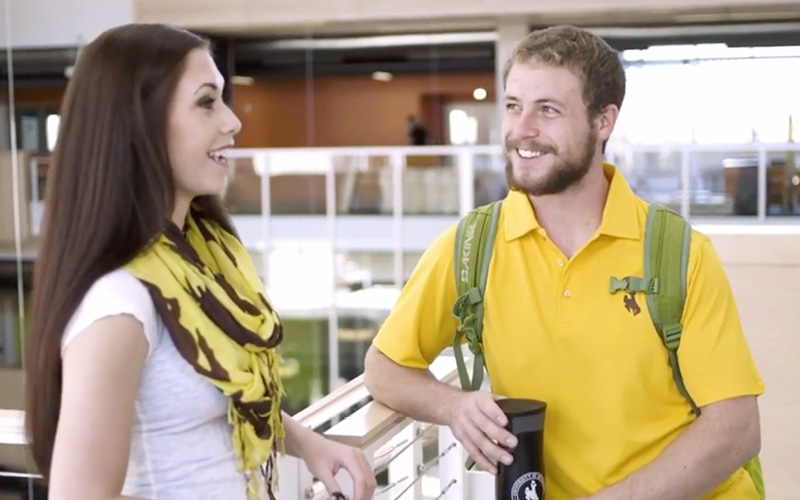 Two students conversing