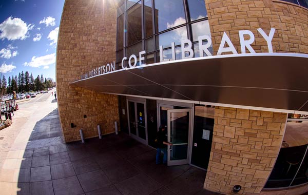 Outside Coe Library