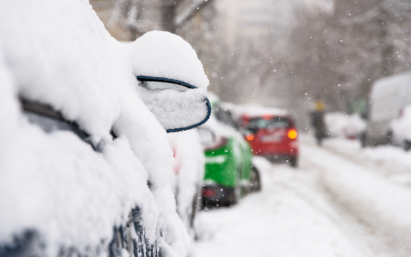 Snow on cars