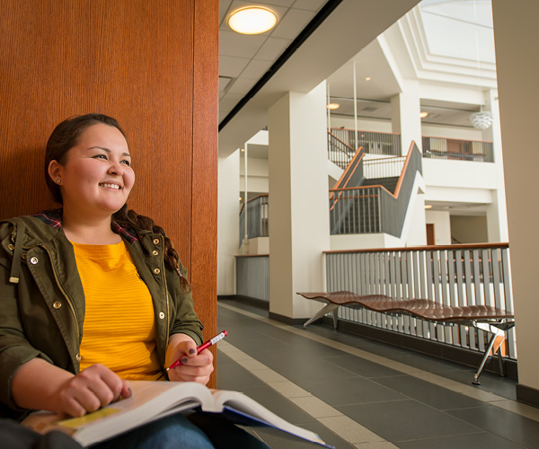 Student studying in COB