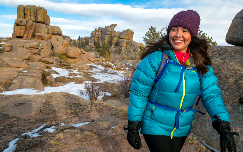 Female student hiking Vedawoo