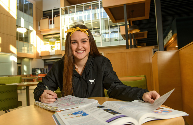 student studying