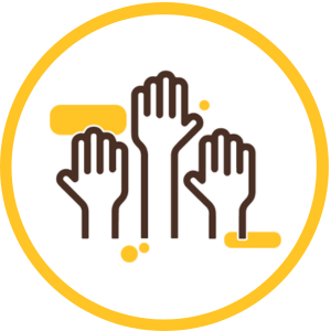 hands raised icon