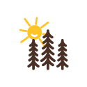 trees and sun icon
