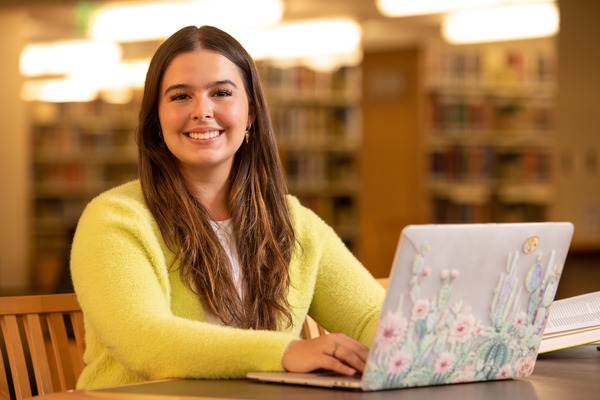 student at a computer