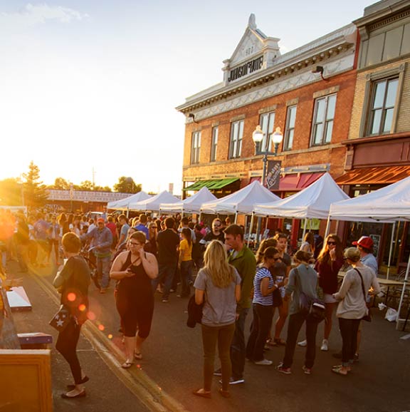 A street dance in downtown Laramie