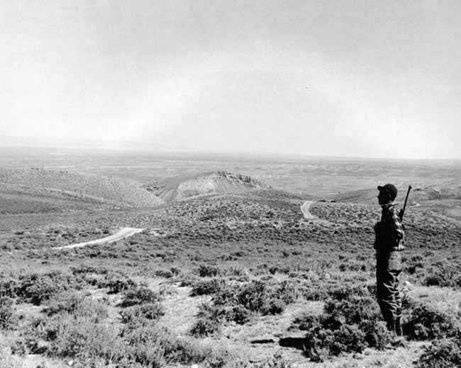 A lone hunter scouts out pronghorn country.