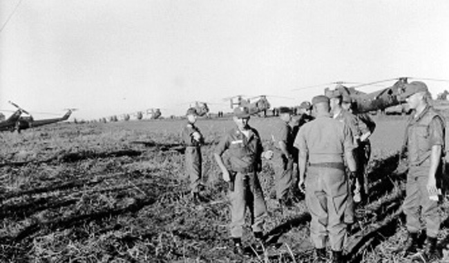 Army helicopters with pilots, no date.