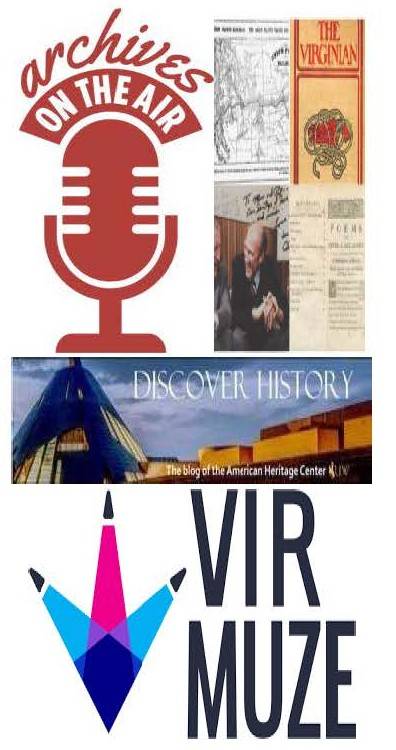 Logos for Virmuze, Archive on the Air and the AHC Blog
