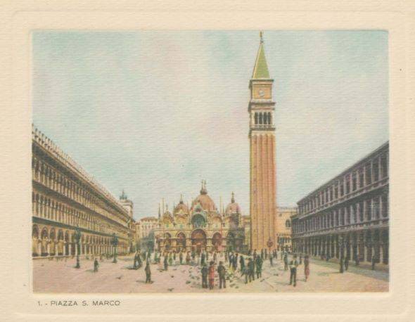Venice Italy scrap book water color picture of the Piaza tower