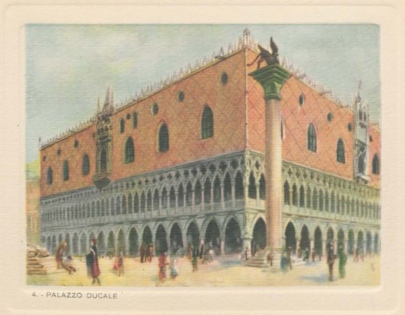 Venice Italy scrap book water color picture of the Piazzetta Ducale