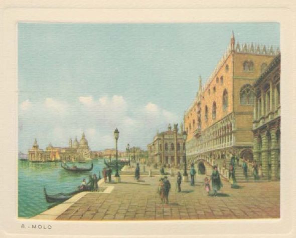 Venice Italy scrap book water color picture of the Molo