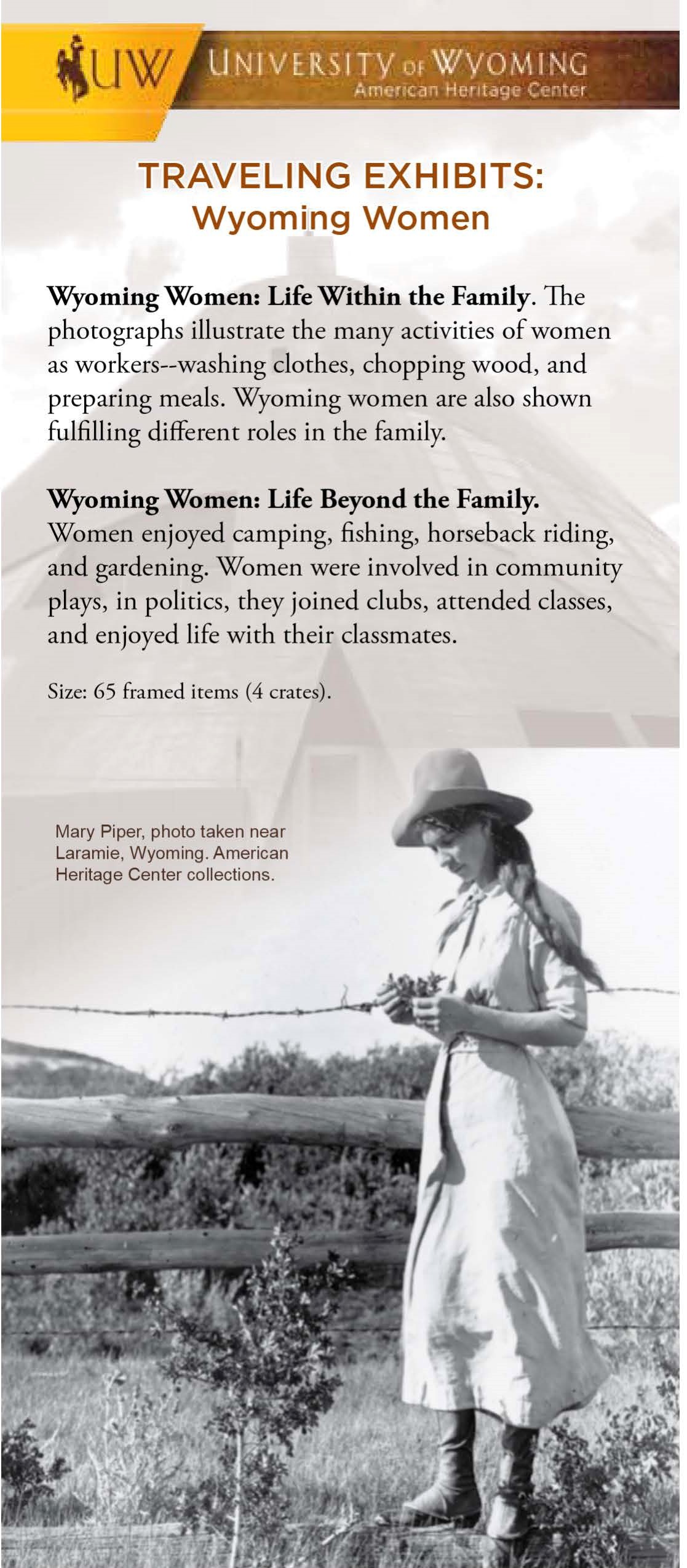 Women's exhibit brochure front